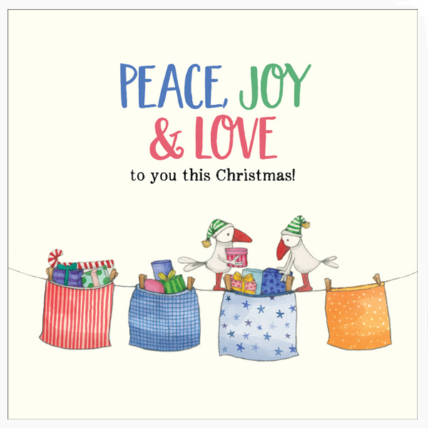 Twigseeds - Christmas Card - Peace Joy and Love to you this Christmas Front of card.