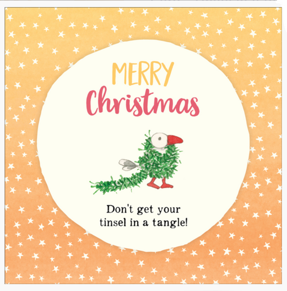 Twigseeds - Christmas Card - Merry Christmas - Don’t get your Tinsel in a Tangle. Front of Card