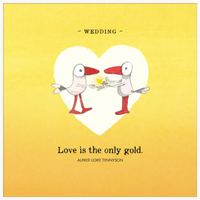 Twigseeds - Wedding Card - Love is the only Gold. Front of Card.