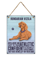 Bright Metal Sign - Hungarian Vizsla - intelligent and easy to train Athletic Confident extremely affectionate they hate being left on their own.