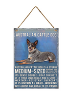 Bright Metal Sign - Australia Cattle Dog - Australian Cattle Dog is a sturdy Medium-Sized. Herding dog developed in Australia. Its dense double- coat consists of a thick undercoat and a short, weather - resistant overcoats. It is know as hard - Working. Itellligent, and loyal to its owner.