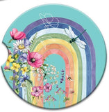Absorbent Coaster - Rainbow Wildflowers