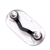Black Swarkovski Magnetic Eye Glasses Holder by Readerest. Just Clip the magnetic backing and front hanger to your closes and hang your glasses. Also use to hold earphone cables and badges.