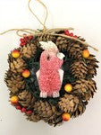 Christmas Pine Cone Wreath 14cm - Galah - Circle