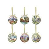 Little Bauble Box Set Nature Dwellings - Beautifully illustrated “Little Bauble Set of 6” created  by Murilo Manzini for La La Land  Material: Paper Satin Ribbon and Cardboard Box  Specifications: Set of 6 baubles. Diam 5 cm in Deluxe Box  Origin: Designed in Australia