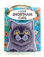 Pet Pegs - I Love Shorthaired Cats - - magnet or hanging note clip