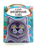 Pet Pegs - I Love Shorthaired Cats - - magnet or hanging note clip