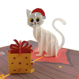Christmas Cat - Beautifully created Pop Up cards created to to make any gift memorable. Each card is designed and meticulously handcrafted into 3d pop up cards for all occasions. 