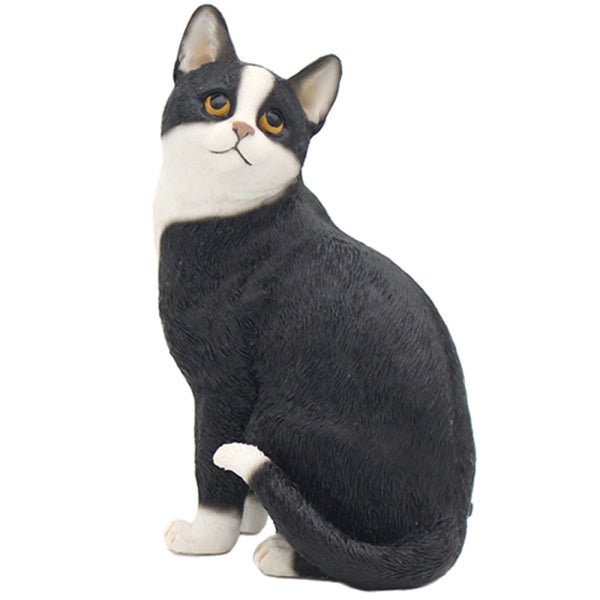 Black and White Cat Figurine Sitting by Leonardo Design