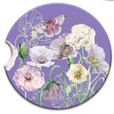 Absorbent Coaster - Purple Poppies