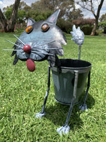 Metal Kitty Planter