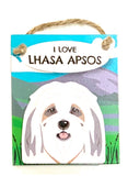 Pet Pegs - I love Lhasa Apsos - magnet or hanging note clip
