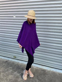 Purple - Beautiful Ponchos, cosy and warm for mid session wear or inside cooler areas. Made from 50% wool and 50% Viscose. Great colours that will match all colours.