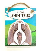 Pet Pegs - I Love Shih Tzusn - magnet or hanging note clip