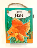 Pet Pegs - I love Fish - magnet or hanging note clip