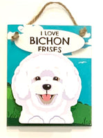 Pet Pegs - I love BIchon Frises - magnet or hanging note clip