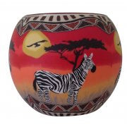 Zebra sunset candle holder