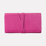 Luxe Velvet Jewellery Wrap in Berry Colour