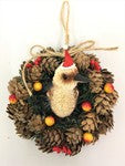 Christmas Pine Cone Wreath 14cm - Kookaburra Circle
