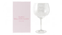 Balloon glass with decal, making it a charming and unique mother's day gift