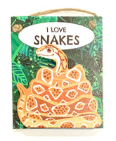Pet Pegs - I love Snakes - magnet or hanging note clip