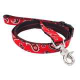 Red Paisley Leash - Adjustable 85cm to 140cm in length
