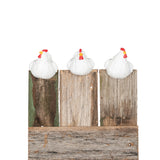 Fun White Polyresin chicken pot sitters in large - available in 3 Assorted designs