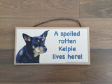 Kelpie Plaque - A Spoiled dog lives here