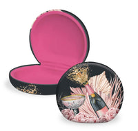 Beautiful travel cases, great for travelling, and to store your jewellery or other valuables in. Also can be used for small headphones or just to keep small items safe in your bag. Dimensions: 7 x 8 x 3cm - Champagne Campaigne