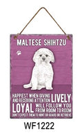 Maltese Shihtzu Metal Dog breed signs.  Lovely bright colours signs with each breeds personality traits listed below. Size is 20cm x 27cm each sign. 