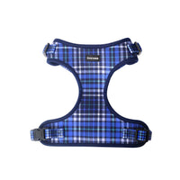 Small Plaid Harness in Colours Blacks and blues and white