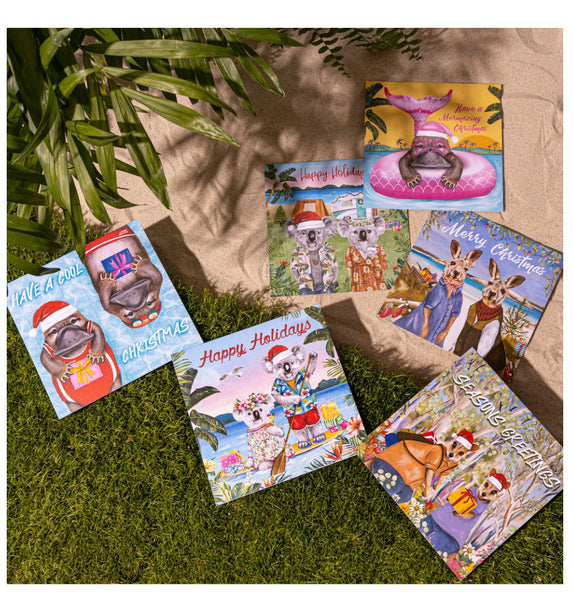 Celebrate Christmas in true Aussie style with our Koala adorned Christmas Card Set. Featuring six illustrated cards featuring our Christmas cuties! Part of proceeds from our Greeting Card Sets will be donated to Starlight Children's Foundation.