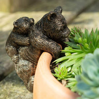 Panda & Baby - Pot Buddies antique bronze