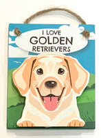 Pet Pegs - I love Golden Retrievers - magnet or hanging note clip