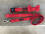 Red & White Polka Dots Leash by Soapy Moose