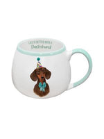 Dachshund colourful and quirky Painted Pet Mug range