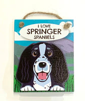 Pet Pegs -  I Love Springer Spaniels - Black & White -  magnet or hanging note clip