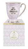 You are so Special to Me -in Lavender colour -  with gold trim on the rim handle and base of mug. Comes boxed.