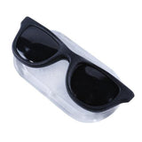 Black Sunglasses -  Magnetic Eye Glasses Holder by Readerest. Just Clip the magnetic backing and front hanger to your closes and hang your glasses. Also use to hold earphone cables and badges.