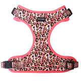 Large Leopard Harness in Colours Pink Apricots and black