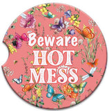 Absorbent Coaster - Beware Hot MESS