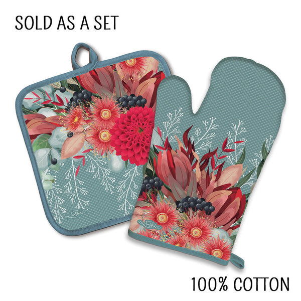 Oven Mitt/Pot Holder Sets - Festive Bouquet