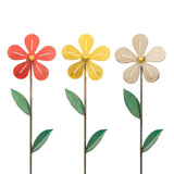 Fun painted metal flowers great to brighten any garden. Available in 3 colours. Red yellow or white.