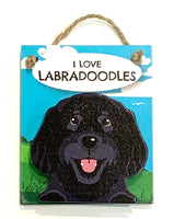 Pet Pegs - I love Labradoodles - black - magnet or hanging note clip