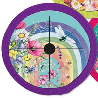Lisa Pollock Neoprene Wine Glass Coaster - Wildflower Rainbow