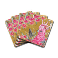 Set 4 Bamboo Coaster Set - Grace Galah