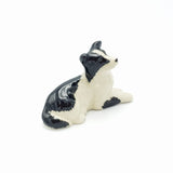 Ceramic Border Collie 8.3 cm x 4cm x 5cm H - Hand crafted and hand painted, size, and colour markings may vary