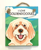 Pet Pegs - I love Goldendoodles - magnet or hanging note clip