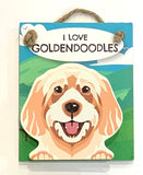 Pet Pegs - I love Goldendoodles - magnet or hanging note clip