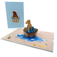 Dog Bath 3D Pop Up Card